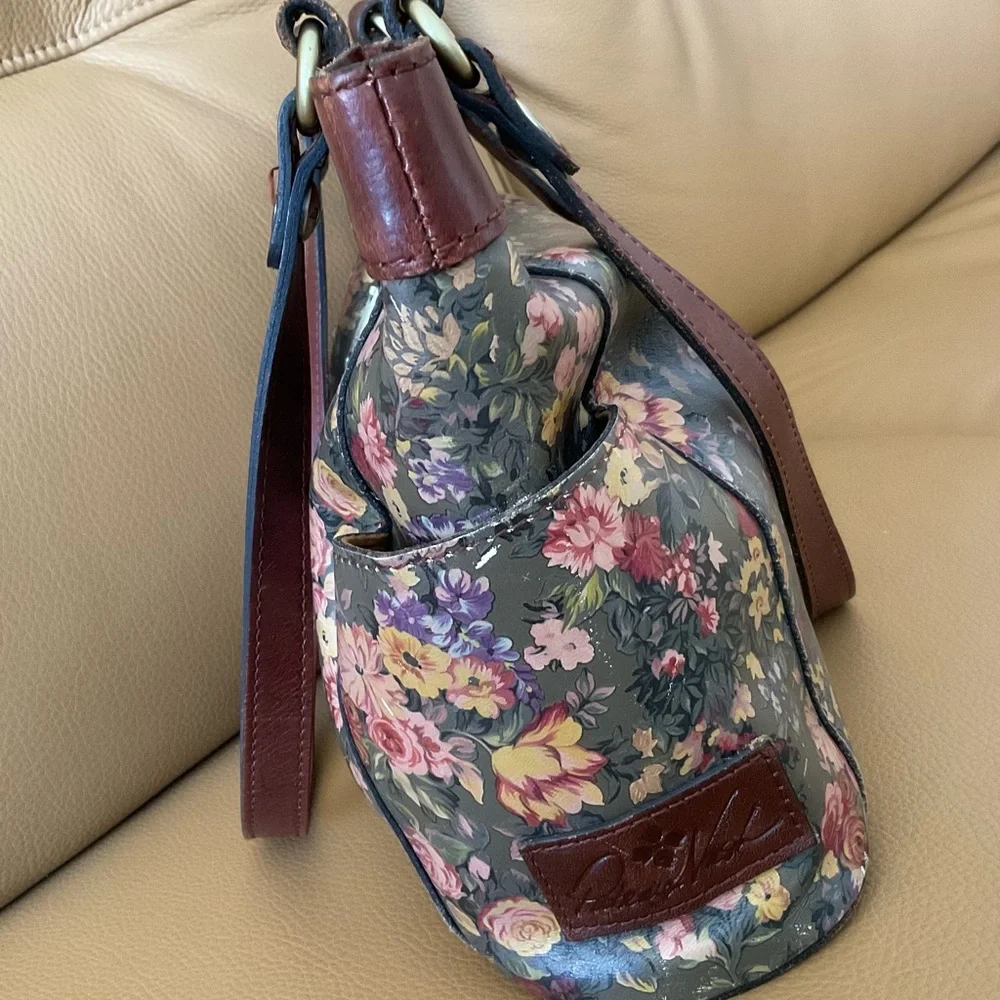 Patricia Nash Floral Leather Shoulder Bag Purse - Picture 4 of 6